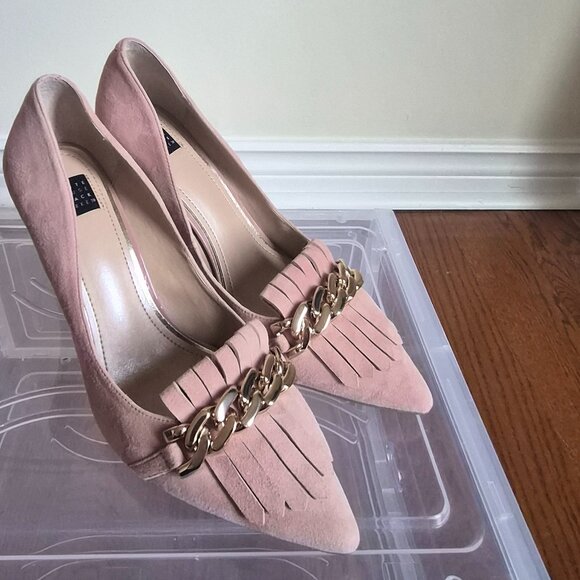 White House Black Market Powder Pink Pumps, Leather, Size 8 1/2, New - Picture 3 of 10